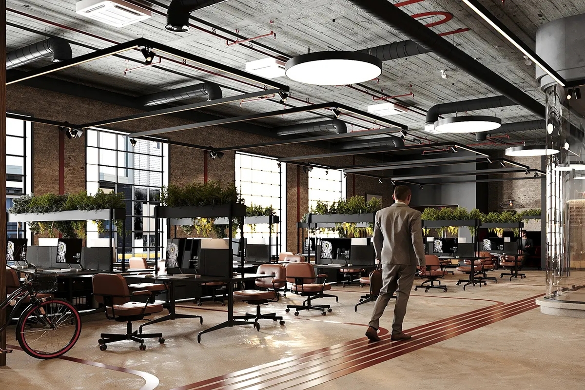 mau-2-thiet-ke-van-phong-phong-cach-cong-nghiep-industrial-office-design